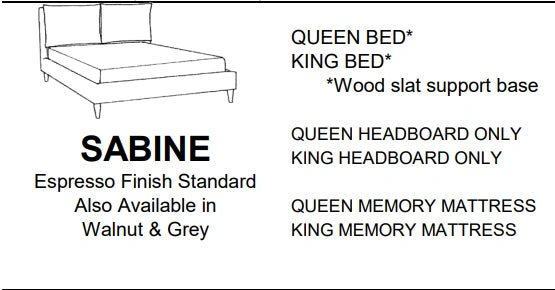 Stylus Sofas SABINE QUEEN BED