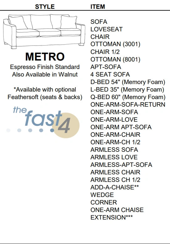 Stylus Sofas METRO SOFA