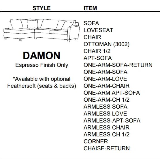 Stylus Sofas DAMON SOFA