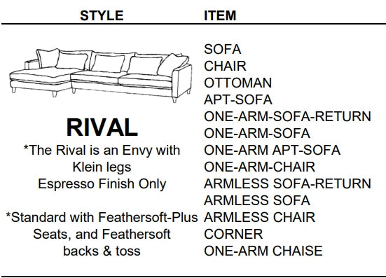 Stylus Sofas RIVAL SOFA