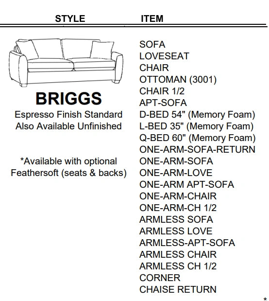 Stylus Sofas BRIGGS ONE-ARM-SOFA