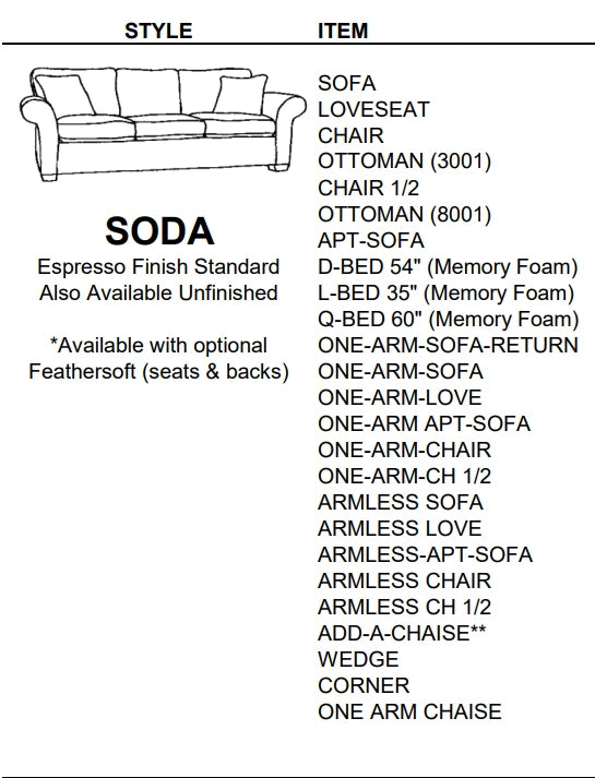 Stylus Sofas SODA SOFA