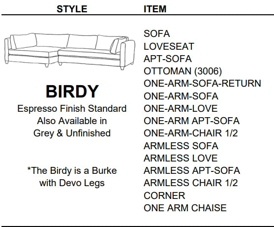 Stylus Sofas BIRDY SOFA