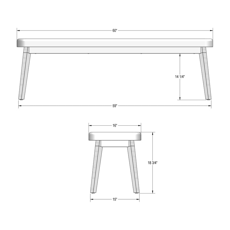 Nora bench (long version) - 30453