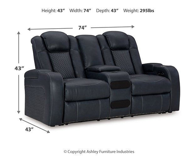 Fyne-Dyme Power Reclining Loveseat with Console - Coastal Roots Furniture (Courtenay, BC)