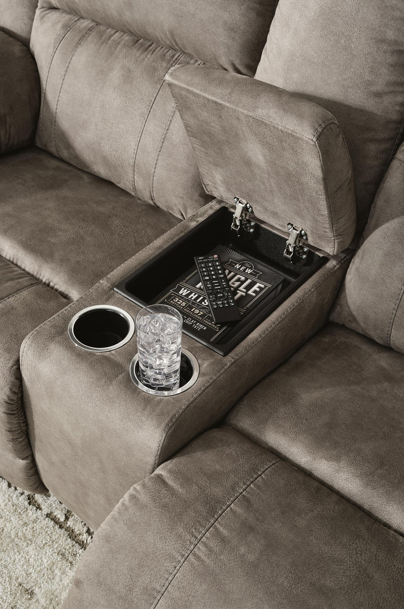 Laresview Reclining Loveseat with Console - Coastal Roots Furniture (Courtenay, BC)