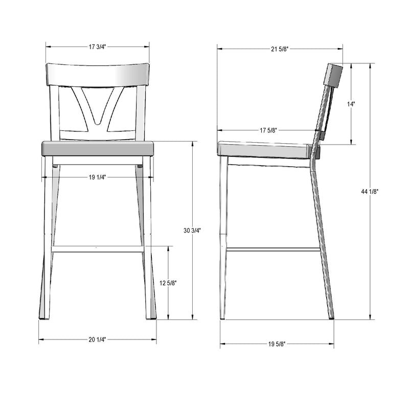 Lawrence non swivel stool - 40204-30
