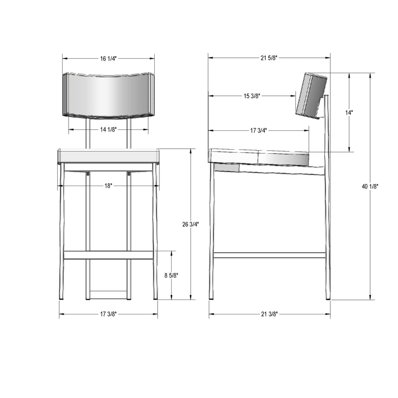 Lucas non swivel stool - 40356-26
