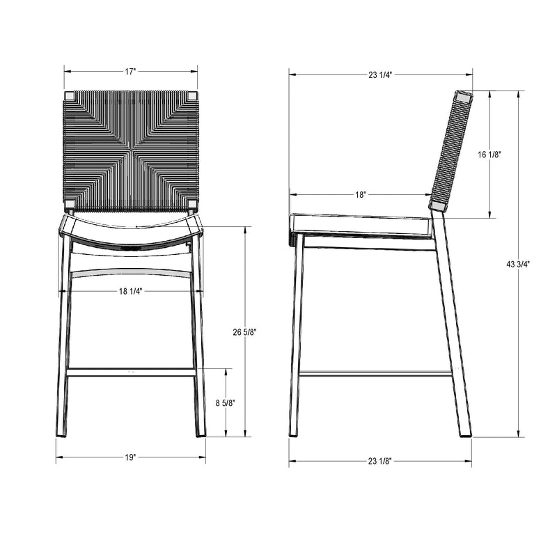 Abby non swivel stool - 40358-26