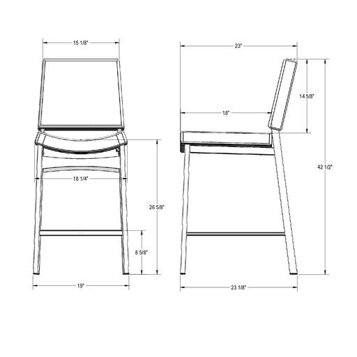 Kendra non swivel stool - 40359-26