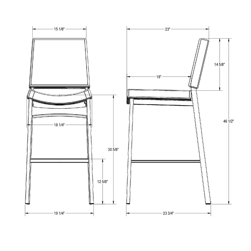 Kendra non swivel stool - 40359-30