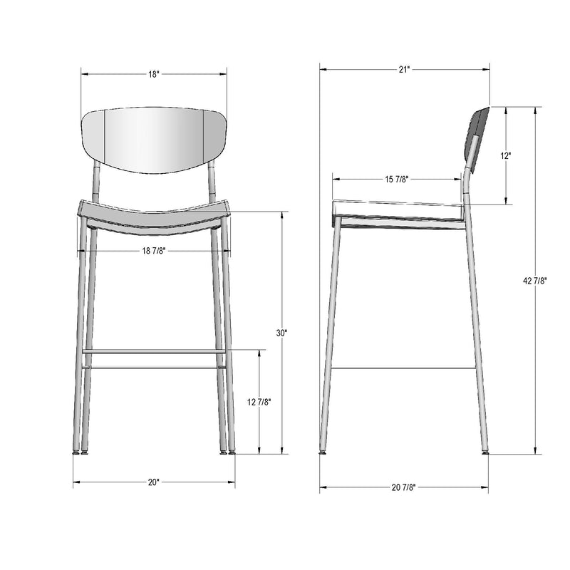 Krista non swivel stool - 40361-30