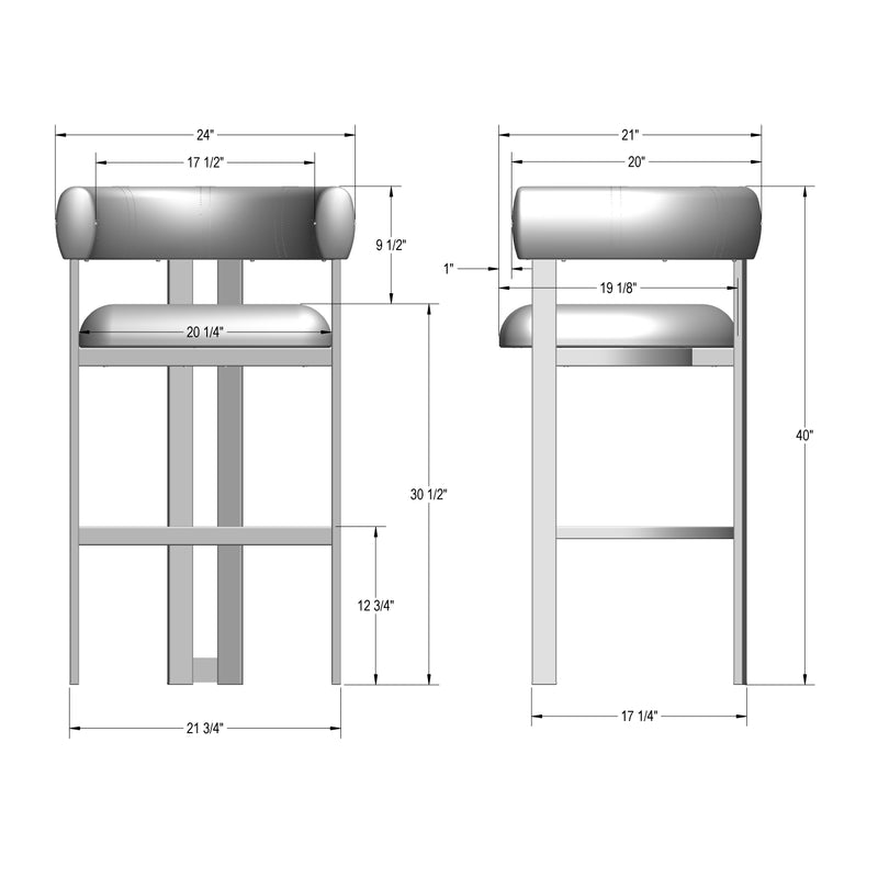 Clarissa non swivel stool - 40369-30