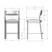 Adriana non swivel stool - 40376-26