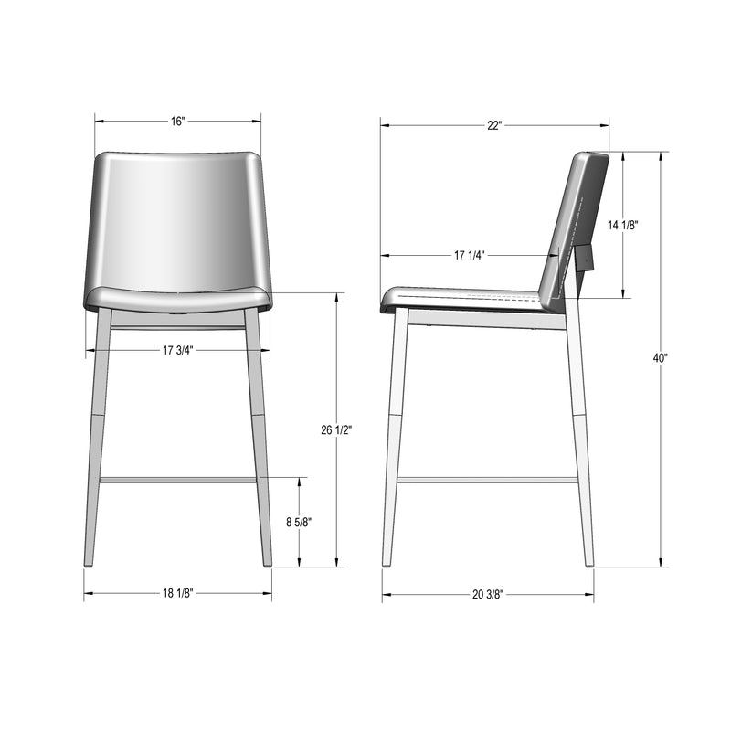 Charlotte non swivel stool - 40380-26