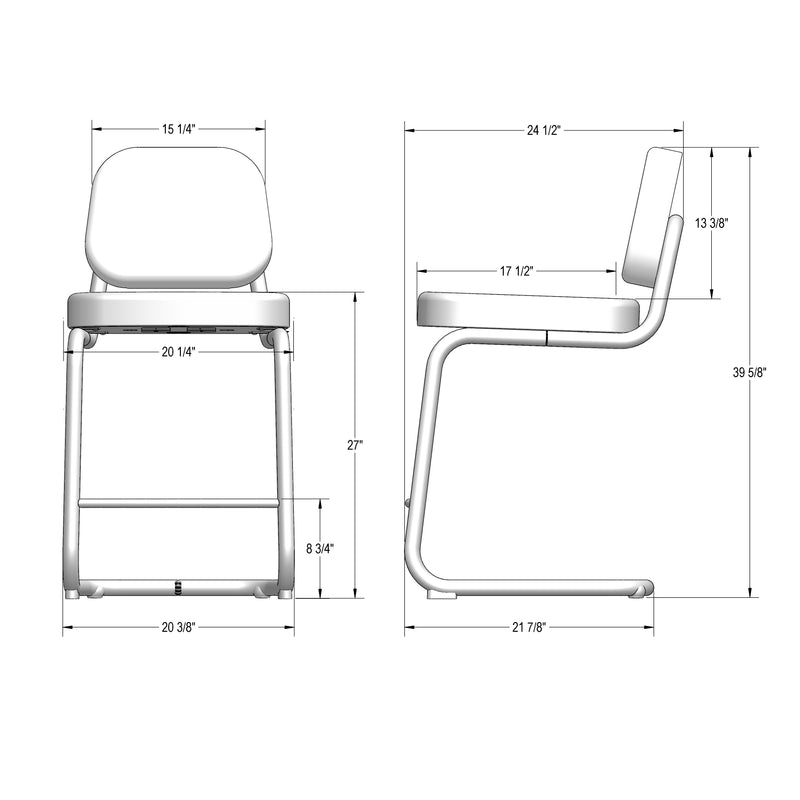 Miro non swivel stool - 40382-26