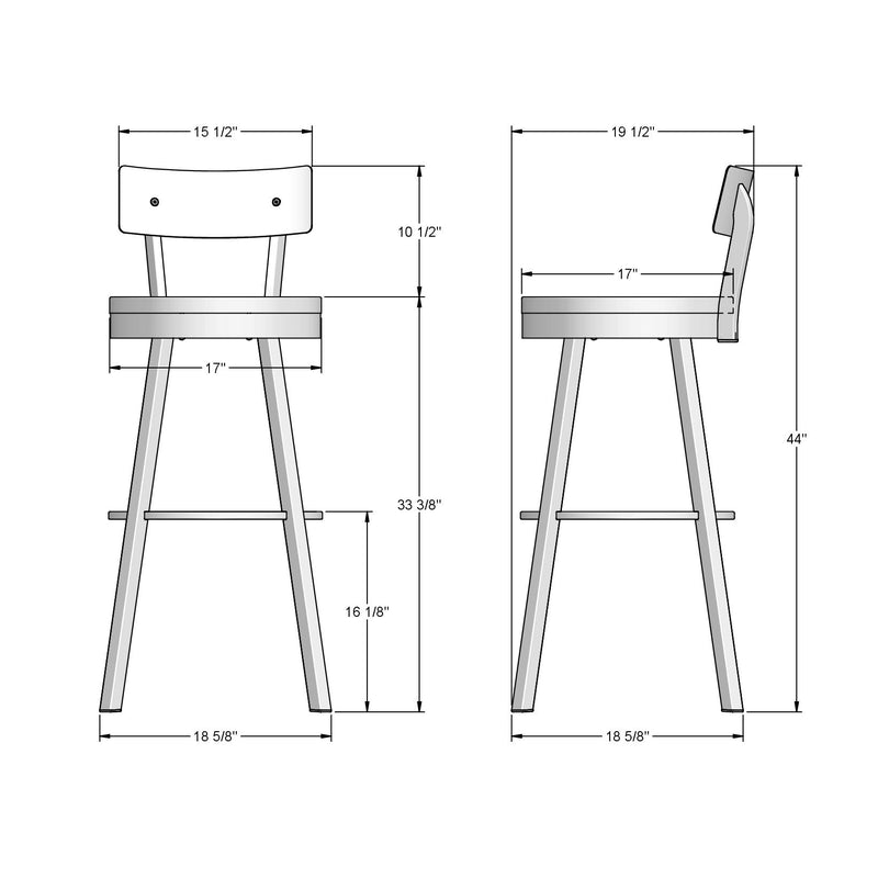Lauren swivel stool - 40593-34B