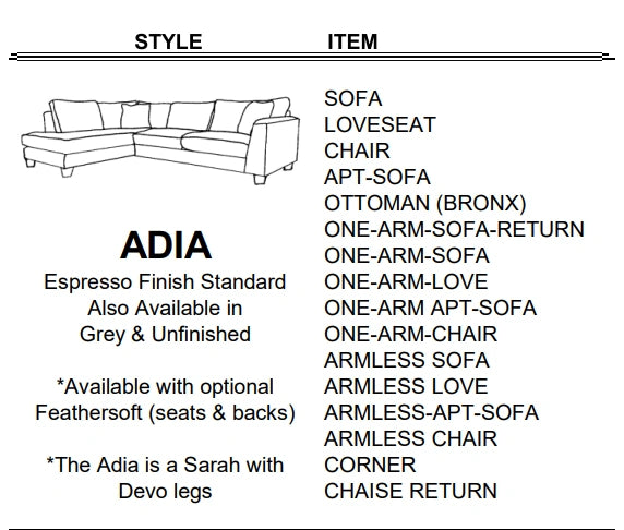 Stylus Sofas ADIA SOFA