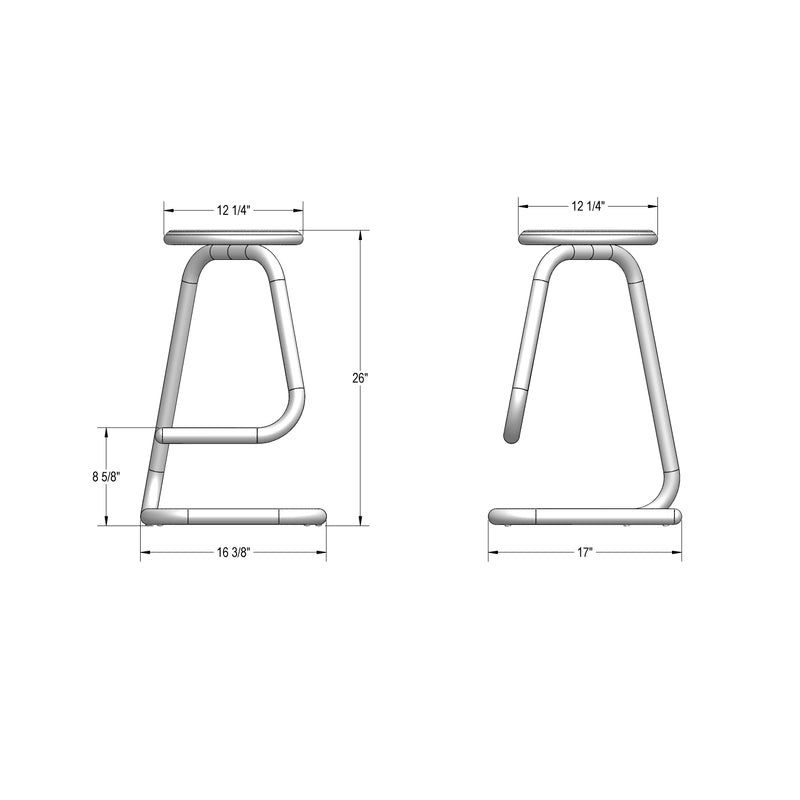 Paperclip70 non swivel stool - 44070-26