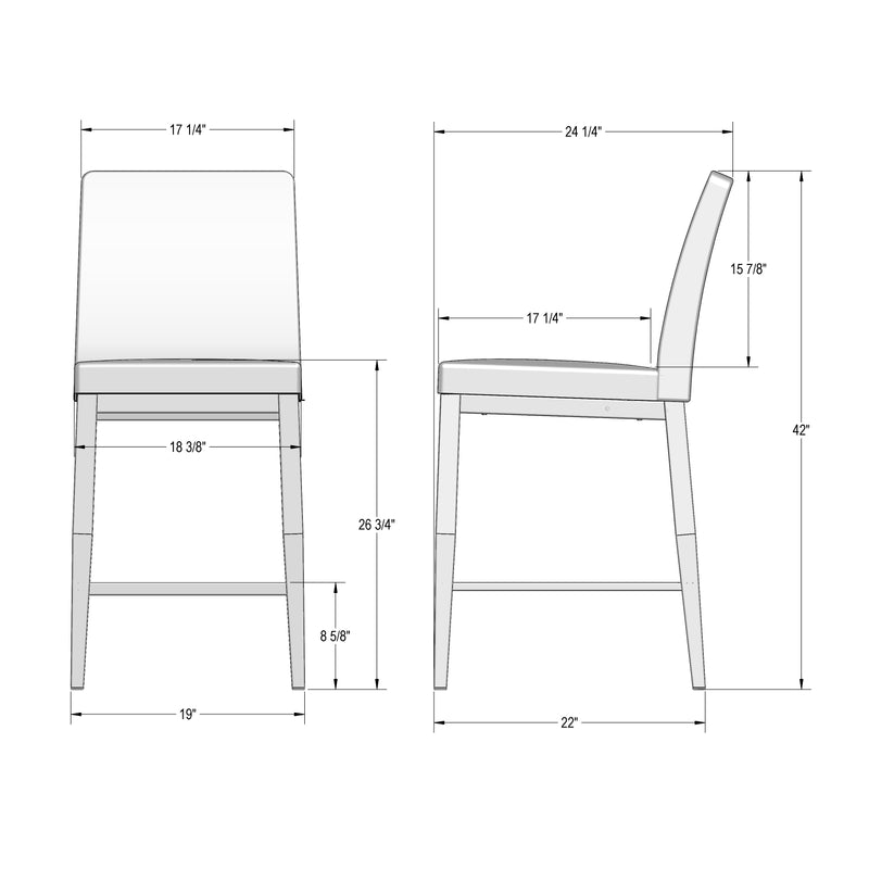 Lorenzo non swivel stool - 45320-26