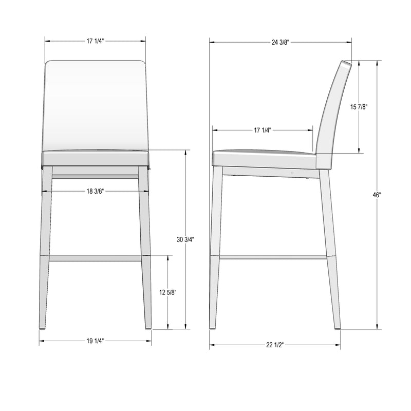 Lorenzo non swivel stool - 45320-30