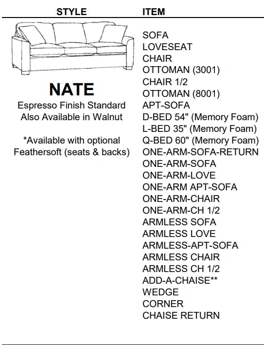 Stylus Sofas NATE L-BED 35"