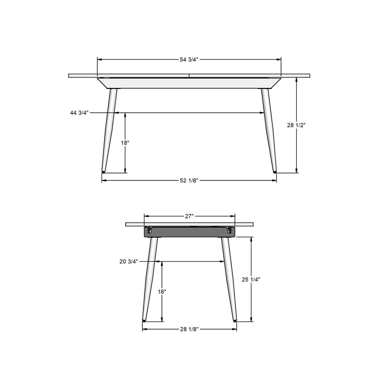 Richview extendable table base for butterfly leaf tabletop - 50531