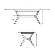 Boomerang extendable table base for butterfly leaf tabletop - 50533