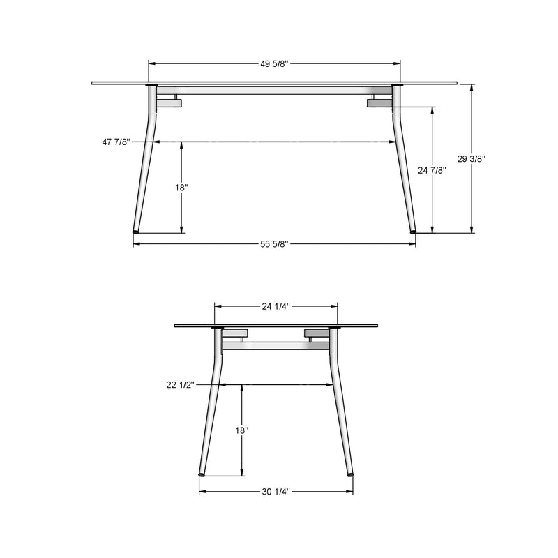 Alys rectangular table base - 50580