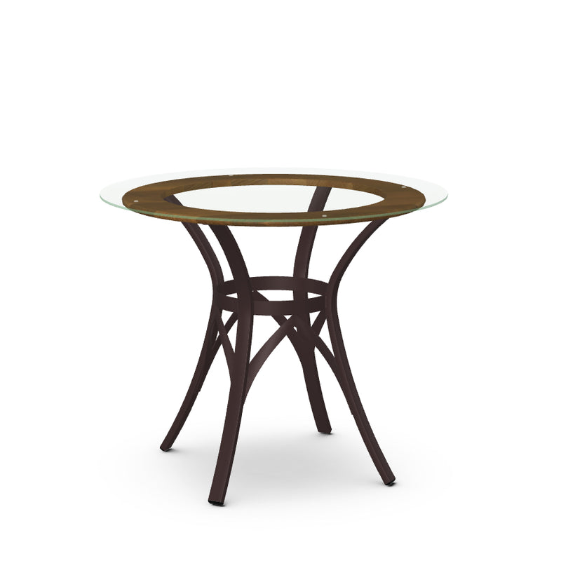 Kai table base with solid wood accent - 50607