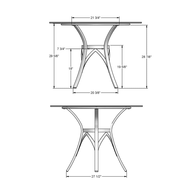 Kai table base with solid wood accent - 50607