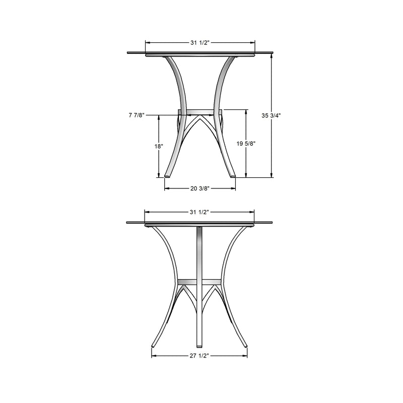 Kai pub table base with solid wood accent - 50707