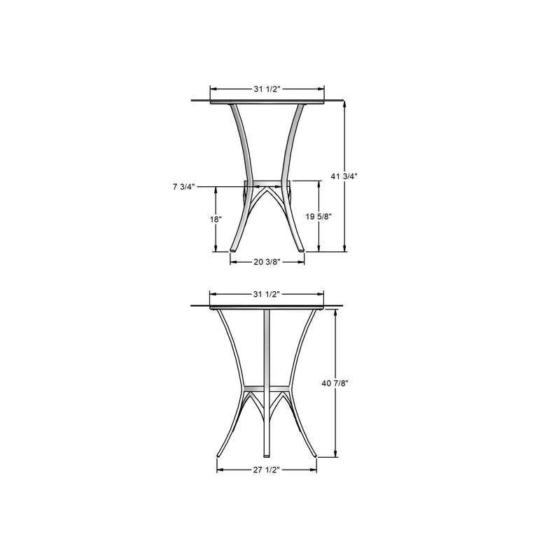 Kai pub table base with solid wood accent - 50807