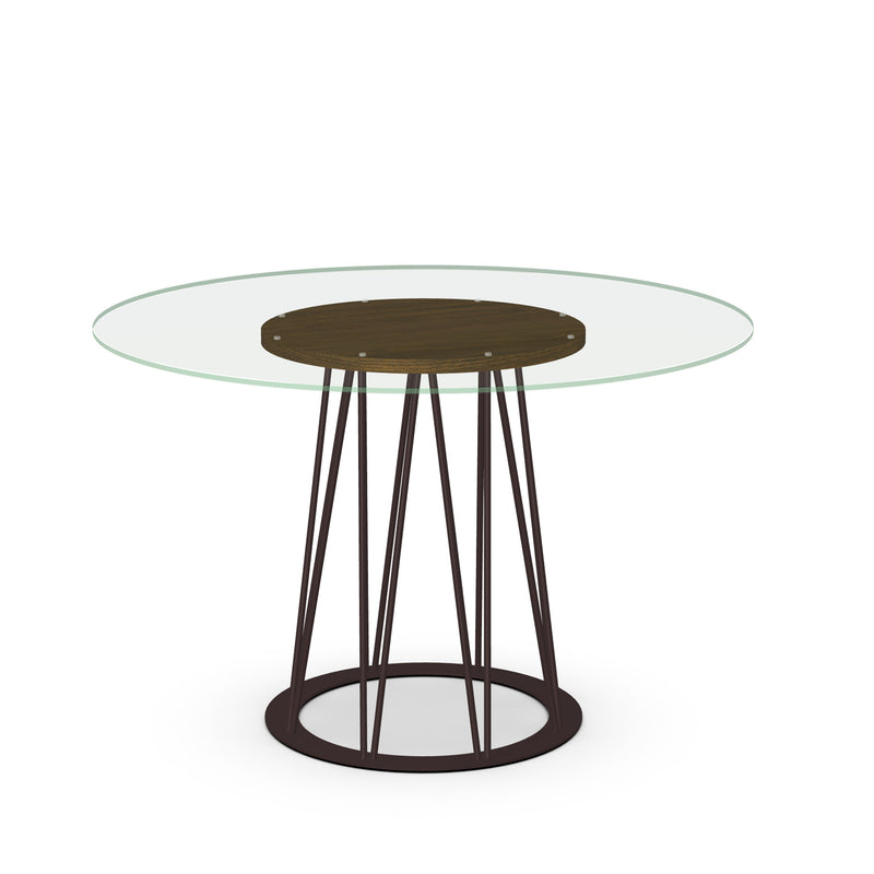 Calypso table base with wood veneer (walnut) accent - 51528