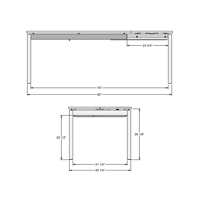 Zenith extendable table base - 52560