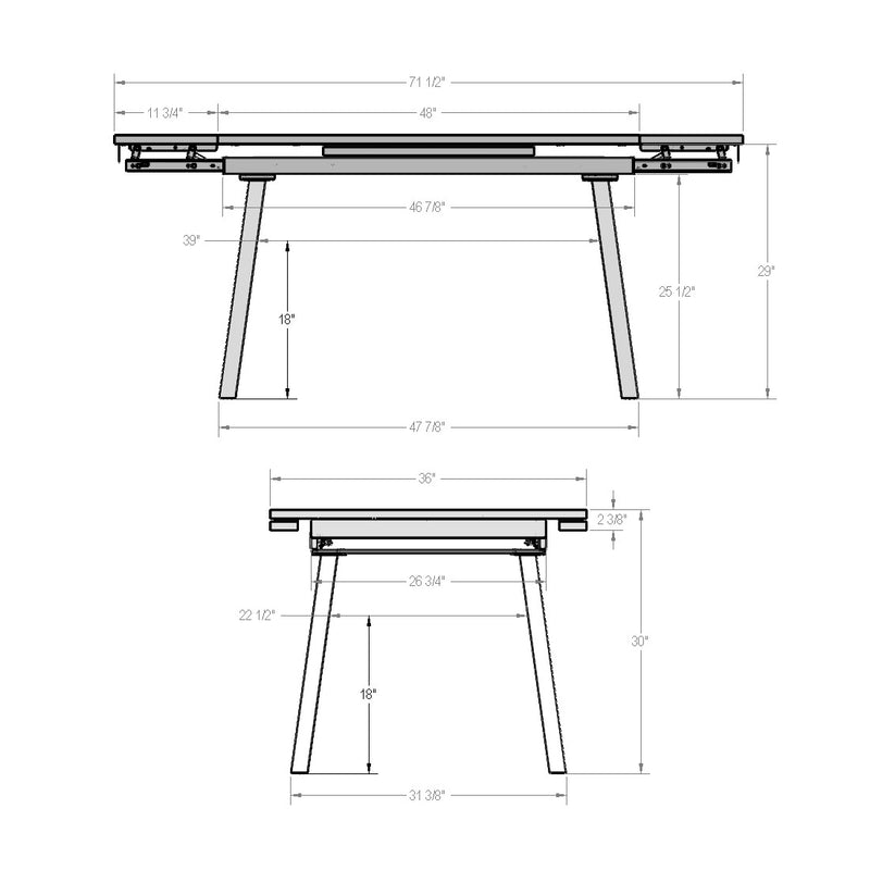 Lewis extendable table base - 52600