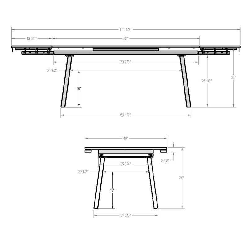 Lewis extendable table base - 52601