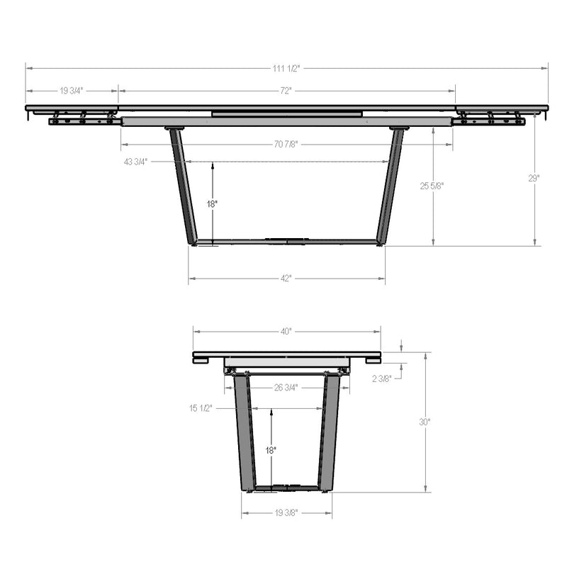 Charlie extendable table base - 52602