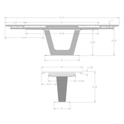 Amelia extendable table base - 52605
