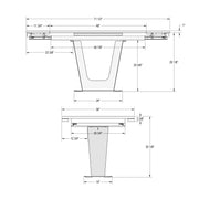Amelia extendable table base - 52606
