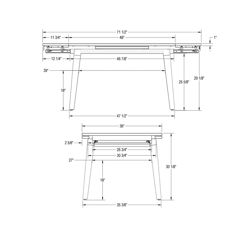 Amos extendable table base - 52610