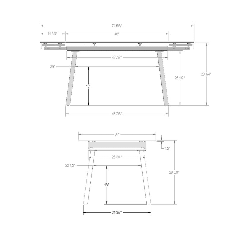Lewis extendable table base - 52900