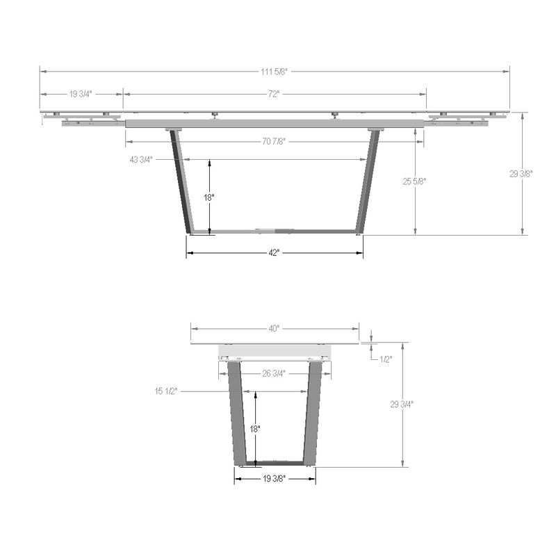 Charlie extendable table base - 52902