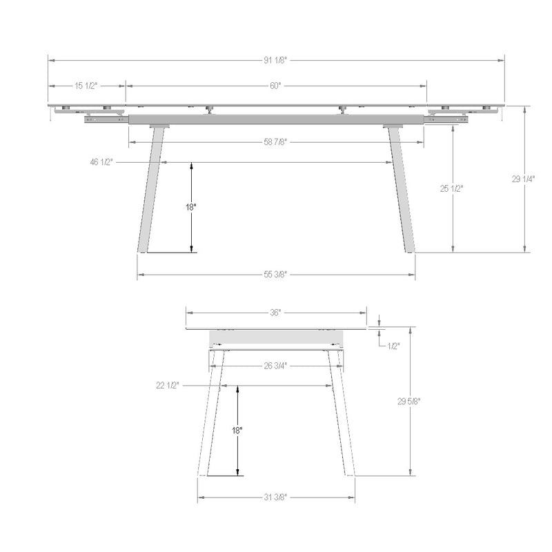 Lewis extendable table base - 52903