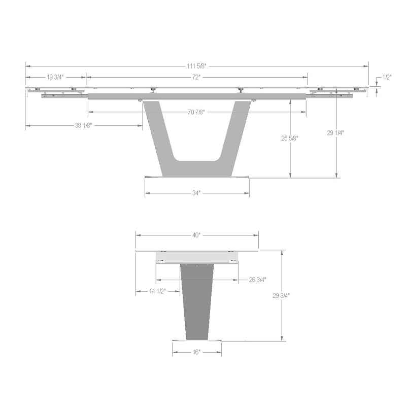 Amelia extendable table base - 52905
