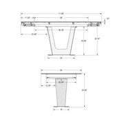 Amelia extendable table base - 52906