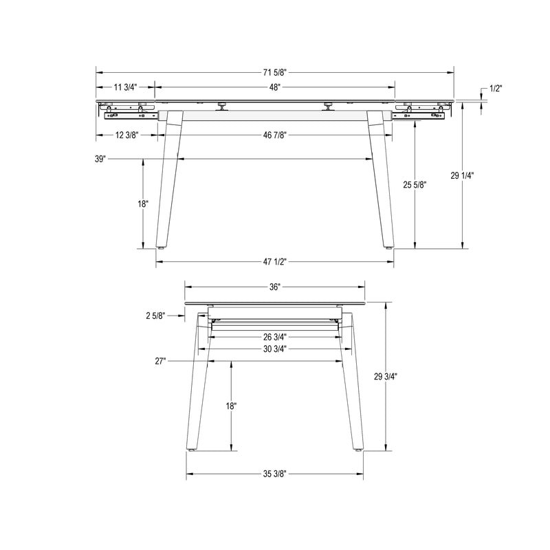 Amos extendable table base - 52910