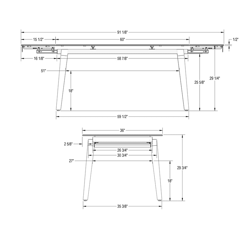 Amos extendable table base - 52911
