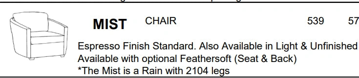 Stylus Sofas MIST CHAIR