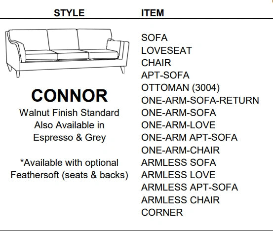 Stylus Sofas CONNOR ONE-ARM-LOVE